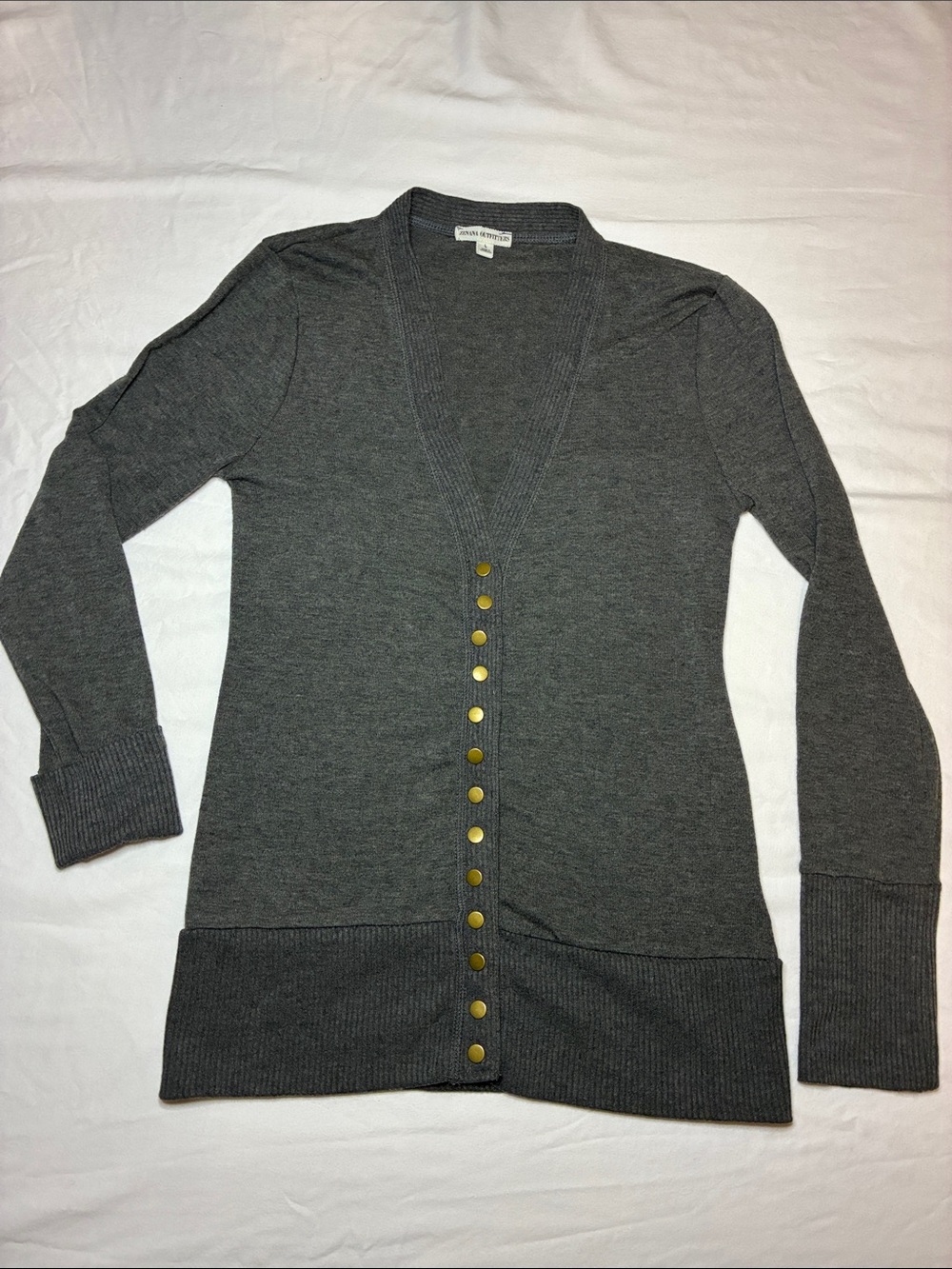 Zenana Outfitters Charcoal Knit Cardigan